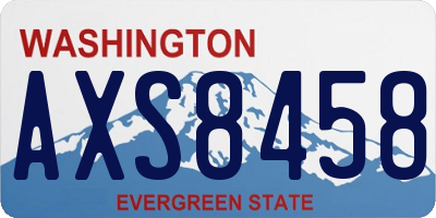 WA license plate AXS8458