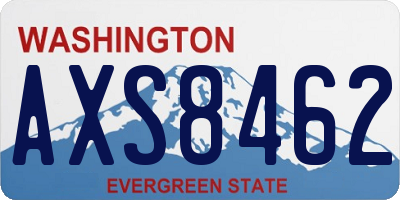 WA license plate AXS8462