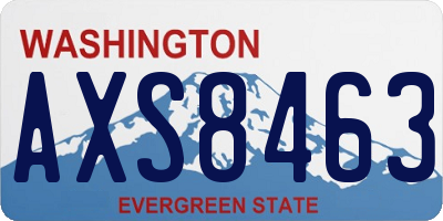 WA license plate AXS8463