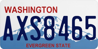 WA license plate AXS8465
