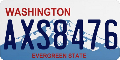 WA license plate AXS8476