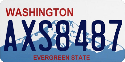 WA license plate AXS8487