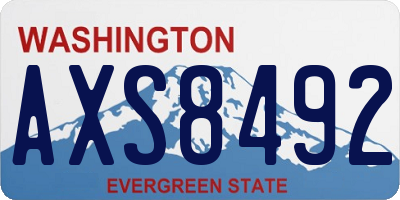 WA license plate AXS8492