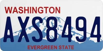 WA license plate AXS8494