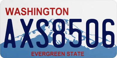 WA license plate AXS8506