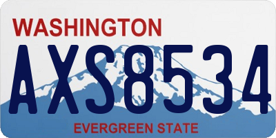WA license plate AXS8534