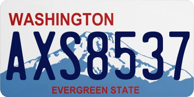 WA license plate AXS8537