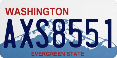 WA license plate AXS8551