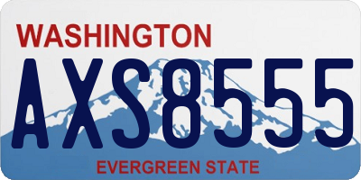 WA license plate AXS8555