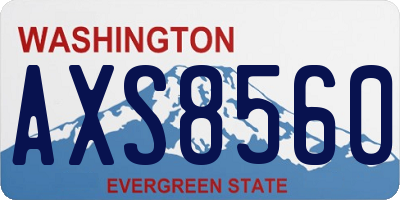 WA license plate AXS8560
