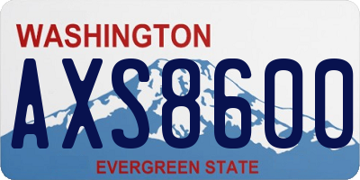 WA license plate AXS8600