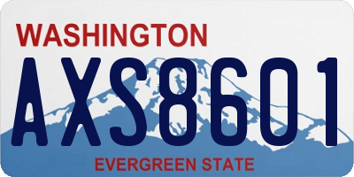 WA license plate AXS8601