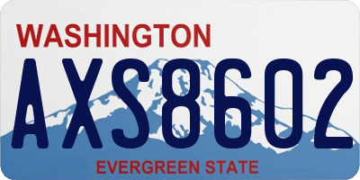 WA license plate AXS8602