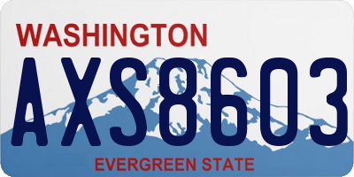 WA license plate AXS8603