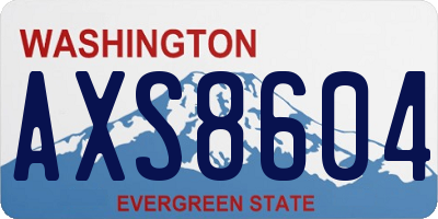 WA license plate AXS8604