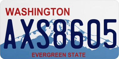 WA license plate AXS8605