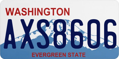WA license plate AXS8606