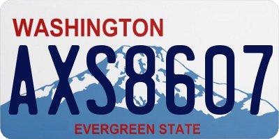 WA license plate AXS8607