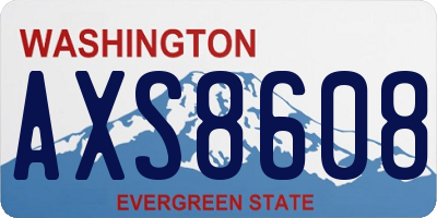 WA license plate AXS8608