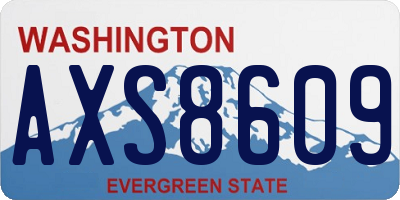 WA license plate AXS8609