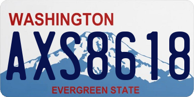 WA license plate AXS8618