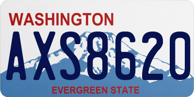 WA license plate AXS8620