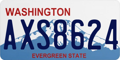 WA license plate AXS8624
