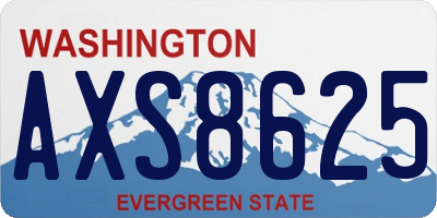 WA license plate AXS8625