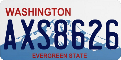 WA license plate AXS8626