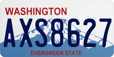 WA license plate AXS8627