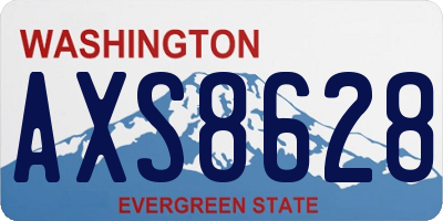 WA license plate AXS8628