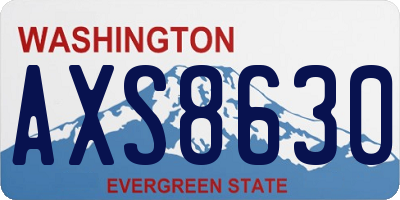 WA license plate AXS8630