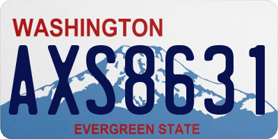 WA license plate AXS8631