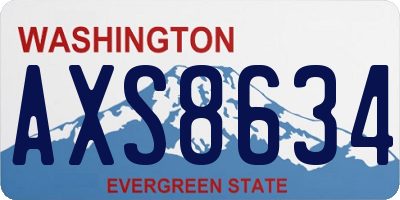 WA license plate AXS8634