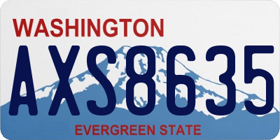 WA license plate AXS8635