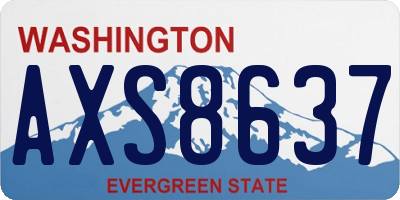 WA license plate AXS8637