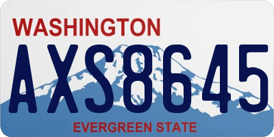 WA license plate AXS8645