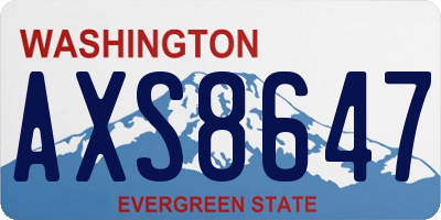WA license plate AXS8647