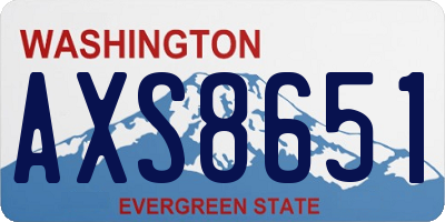 WA license plate AXS8651
