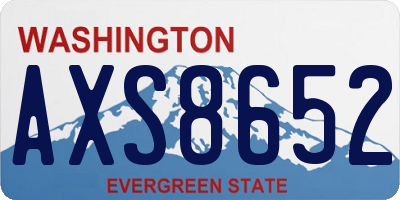 WA license plate AXS8652