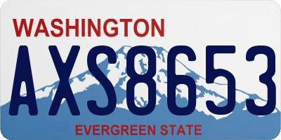 WA license plate AXS8653