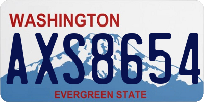 WA license plate AXS8654