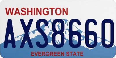 WA license plate AXS8660
