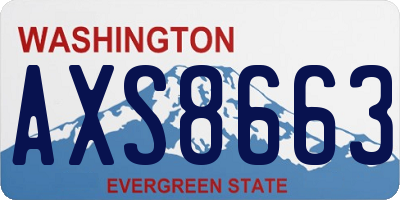 WA license plate AXS8663