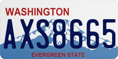 WA license plate AXS8665