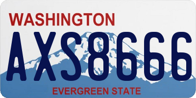 WA license plate AXS8666