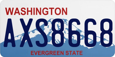 WA license plate AXS8668
