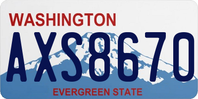 WA license plate AXS8670