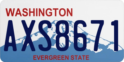 WA license plate AXS8671