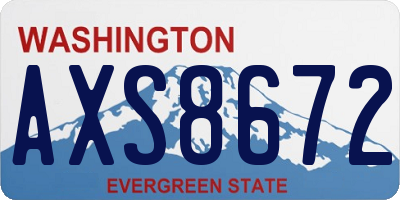 WA license plate AXS8672